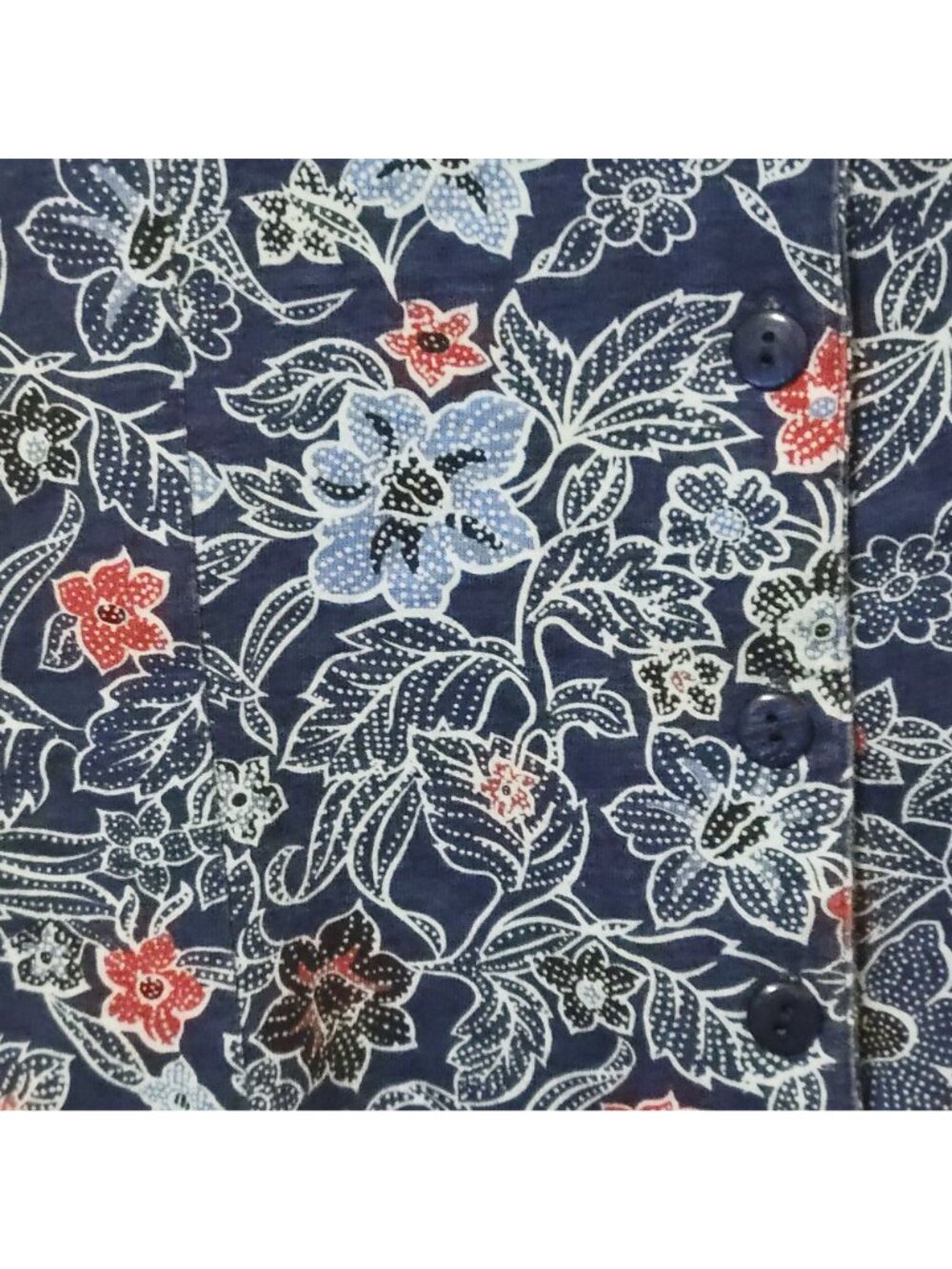 Vtg 90s Justin Allen Blue Red Floral Sleeveless Romper Bow Buttons Size M Cotton - Picture 9 of 15